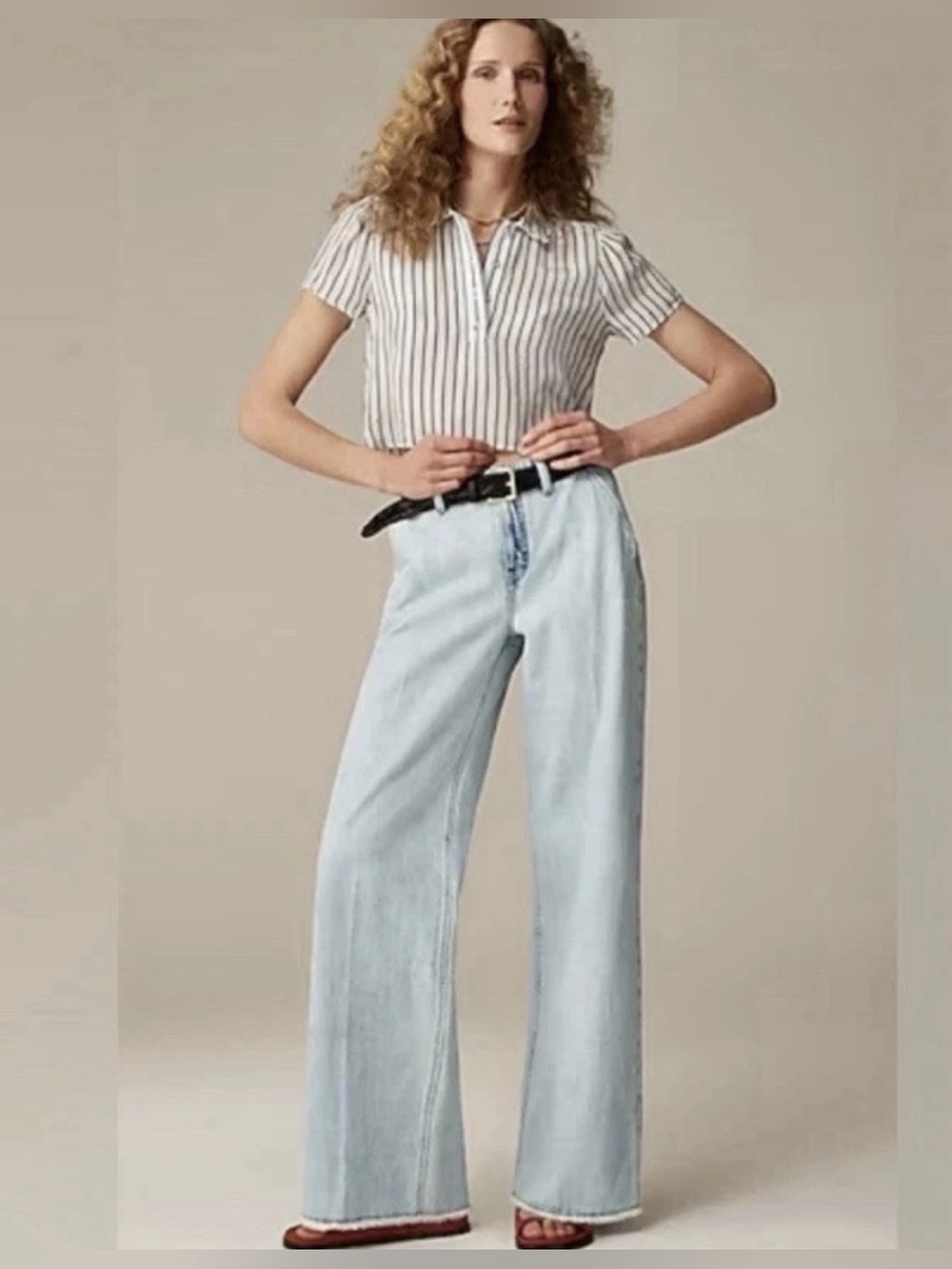 J Crew Point Sur Puddle Jean in Bleach Wash Size 25 NWOT